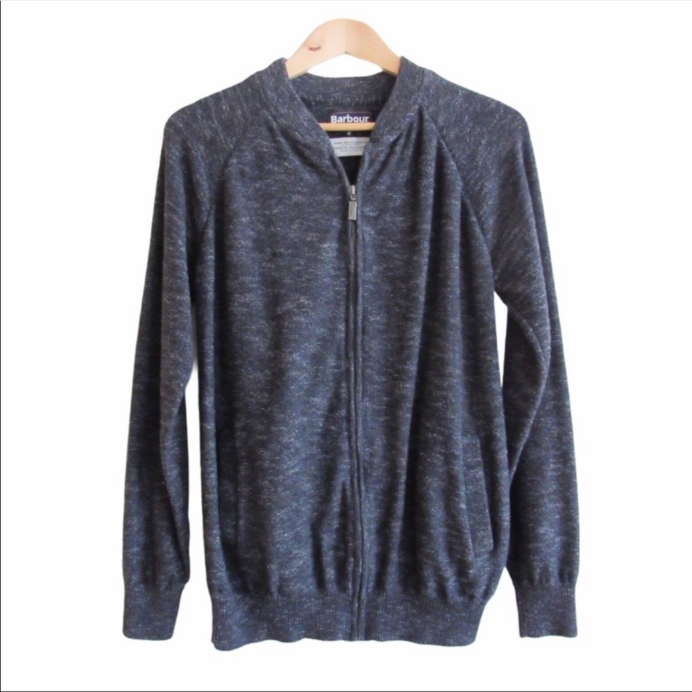 Barbour Sweater Full Zip Long Sleeves 100% Cotton